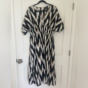 Zebra-y Cotton Voile Kaftan Style Dress